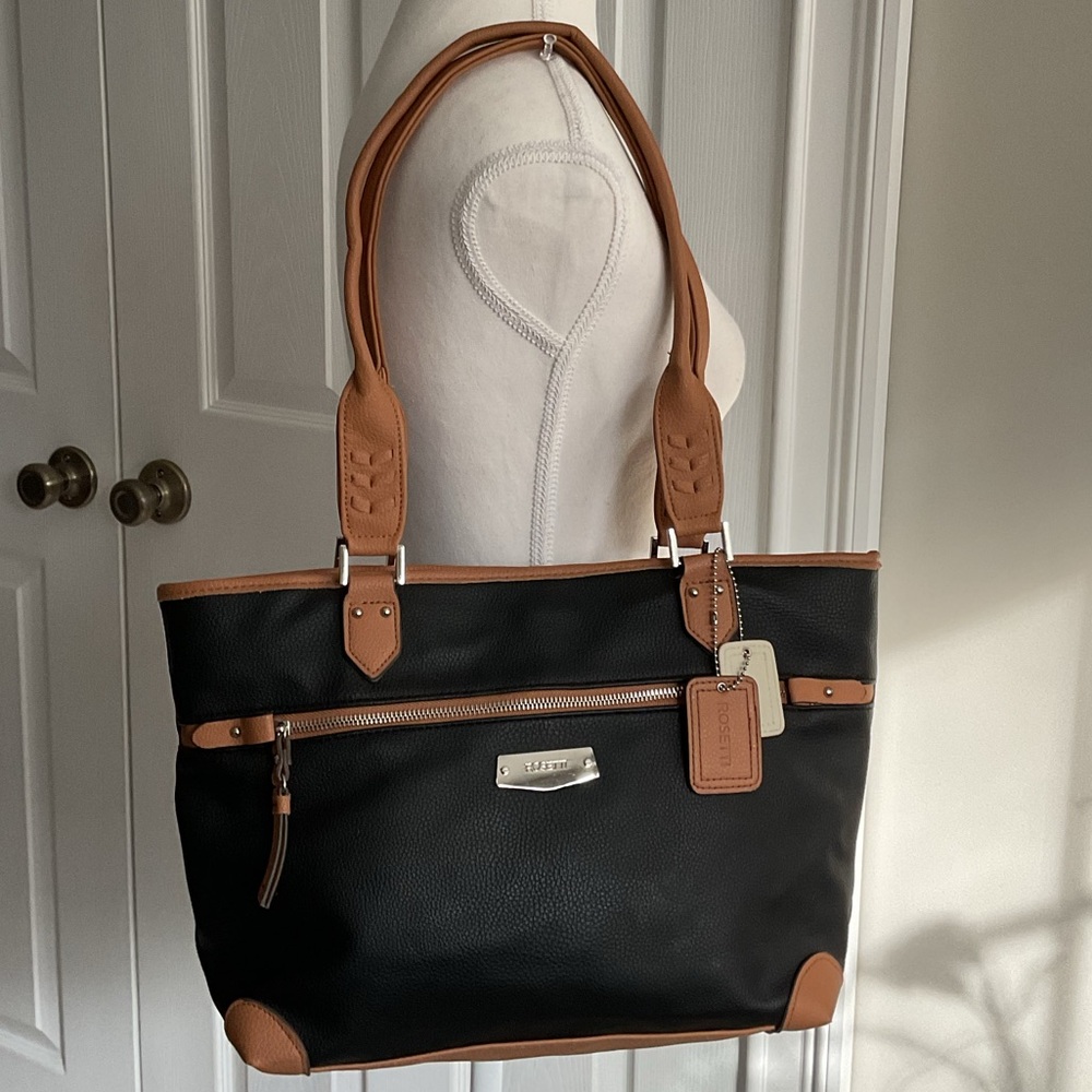 Rosetti Tan and Black Handbag